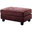 Malone Chocolate Tufted Ottoman with Wood Frame