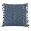 Medium Blue Cotton Fringe Decorative Pillow