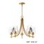 Elegant Warm Brass 5-Light Chandelier with Clear Glass Shades