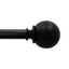 Matte Black Adjustable Curtain Rod with Sphere Finials