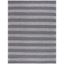 Black and Ivory Striped Flat Woven Wool Cotton 8' x 10' Rug