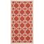 Red and Beige Geometric Indoor/Outdoor Synthetic Area Rug