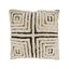 Geometric Bliss Black and Natural Cotton Tufted Pillow Cover, 20"x20"