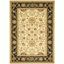 Ivory and Black Floral Rectangular Synthetic Area Rug