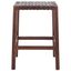 Capri 20'' Transitional Backless Brown Leather Wood Counter Stool