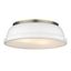 Duncan 14'' Aged Brass and Matte White Flush Mount