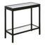 24" Blackened Bronze Rectangular Metal and Glass Side Table