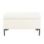 Cream Boucle Medium Storage Bench with Black Metal Legs