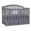 Gray Pine Wood 4-in-1 Convertible Crib with Arched Headboard