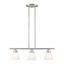 Brushed Nickel Steel 3-Light Chandelier with Frosted Glass Shades