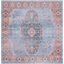 Serapi Blue and Orange Square Hand-Knotted Area Rug