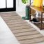 Mid-Century Stripe Synthetic Area Rug - Brown/Natural, Easy Care 2x8