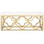 Elegant Gold and White Quatrefoil Storage Bench