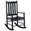 Transitional Black Acacia Wood Rocking Accent Chair