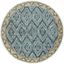 Handmade Blue Geometric Wool Round Area Rug