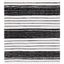 Black and White Striped Wool Cotton Square Rug