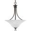 Elegant Brushed Nickel & Glass Bowl Foyer Pendant Light