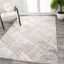 Beige and Gray Abstract 4' x 6' Synthetic Area Rug