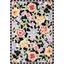 Handmade Black Floral Wool Area Rug 3'9" x 5'9"