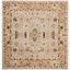 Elegant Ivory and Gold Hand-Tufted Wool Square Rug