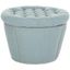 Sky Blue Tufted Round Linen Storage Ottoman