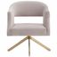 Aurora Geometric Back Swivel Accent Chair in Pale Taupe Velvet