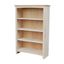 Traditional Solid Wood Adjustable Brown Shaker Bookcase 48"H