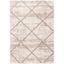 Ivory and Beige Geometric Shag Area Rug 5'3" x 7'6"