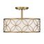 Warm Brass 4-Light Semi-Flush Mount with Geometric Pattern