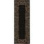 Black and Beige Floral Border Indoor/Outdoor Runner Rug