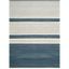 Blue and Ivory Striped Wool Cotton Kids' Washable Rug