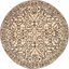 Ivory and Dark Brown Handmade Wool Tufted Round Area Rug - 8' Diameter