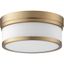 Elegant Aged Brass 12" Glass Flush Mount Ceiling Light with Satin Opal Shade