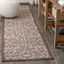 Taupe & Espresso Synthetic 2'x8' Indoor/Outdoor Filigree Runner Rug