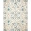 Blue Floral Handmade Tufted Wool 8' x 10' Area Rug