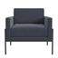 Steel Blue Velvet Modern Metal Frame Accent Chair