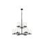 Callista Matte Black 38" Steel and Glass 9-Light Chandelier