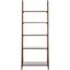 Dark Teak 5-Tier Wall-Leaning Ladder Shelf