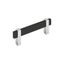 Matte Black and Polished Chrome Bar Cabinet Pull