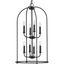 Leyden Matte Black 8-Light Farmhouse Foyer Pendant