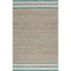 Coastal Chic Geometric Hand-Knotted Wool and Jute Rug - Natural/Green, 3x5