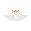 Oasis Polished Brass 4-Light Flush Mount with White Alabaster Glass