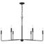 Salerno Matte Black Rustic 6-Light Chandelier (42" W x 25" H)