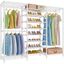 White Heavy Duty Freestanding Garment Rack with Adjustable Shelves