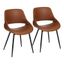 Camel Faux Leather Upholstered Side Chair with Black Metal Legs