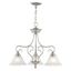 Elegant Coronado Brushed Nickel Chandelier with Alabaster Glass Shades