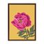 Bright Peony Framed Canvas Wall Art in Walnut Brown