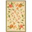 Ivory Floral Hand-Knotted Wool Area Rug 2'6" x 4'