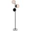 Eclipse Black and Frosted White 3-Light Floor Lamp