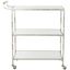 Aurelius 30" Silver Iron and Mirror Bar Cart with Storage